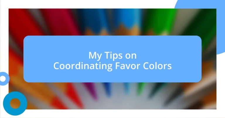 My Tips on Coordinating Favor Colors